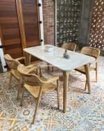 Set Meja Makan Minimalis 4 Kursi Kayu Jati YMJ-SKM 225