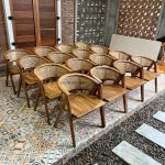 Furniture Kursi Cafe Minimalis Kayu Jati Kombinasi Rotan YMJ KC 72