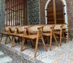 Furniture Kursi Cafe Minimalis Kayu Jati Kombinasi Rotan YMJ KC 72 - Image 3