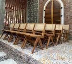 Furniture Kursi Cafe Minimalis Kayu Jati Kombinasi Rotan YMJ KC 73 - Image 2