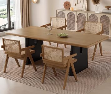 meja makan kayu jati minimalis