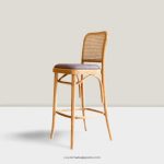 Kursi Bar Kayu Kombinasi Rotan Minimalis YMJ KBR 78 - Image 2