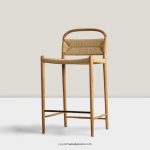 Kursi Bar Kayu Kombinasi Rotan Minimalis YMJ KBR 79