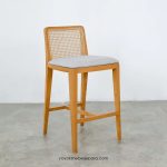 Kursi Bar Kayu Kombinasi Rotan Minimalis YMJ KBR 80