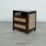 Nakas Kayu Jati Kombinasi Rotan Model Minimalis Modern YMJ-NKS 76