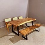 Set Meja Makan Minimalis Kursi & Bangku Kayu Trembesi YMJ-SKM 230