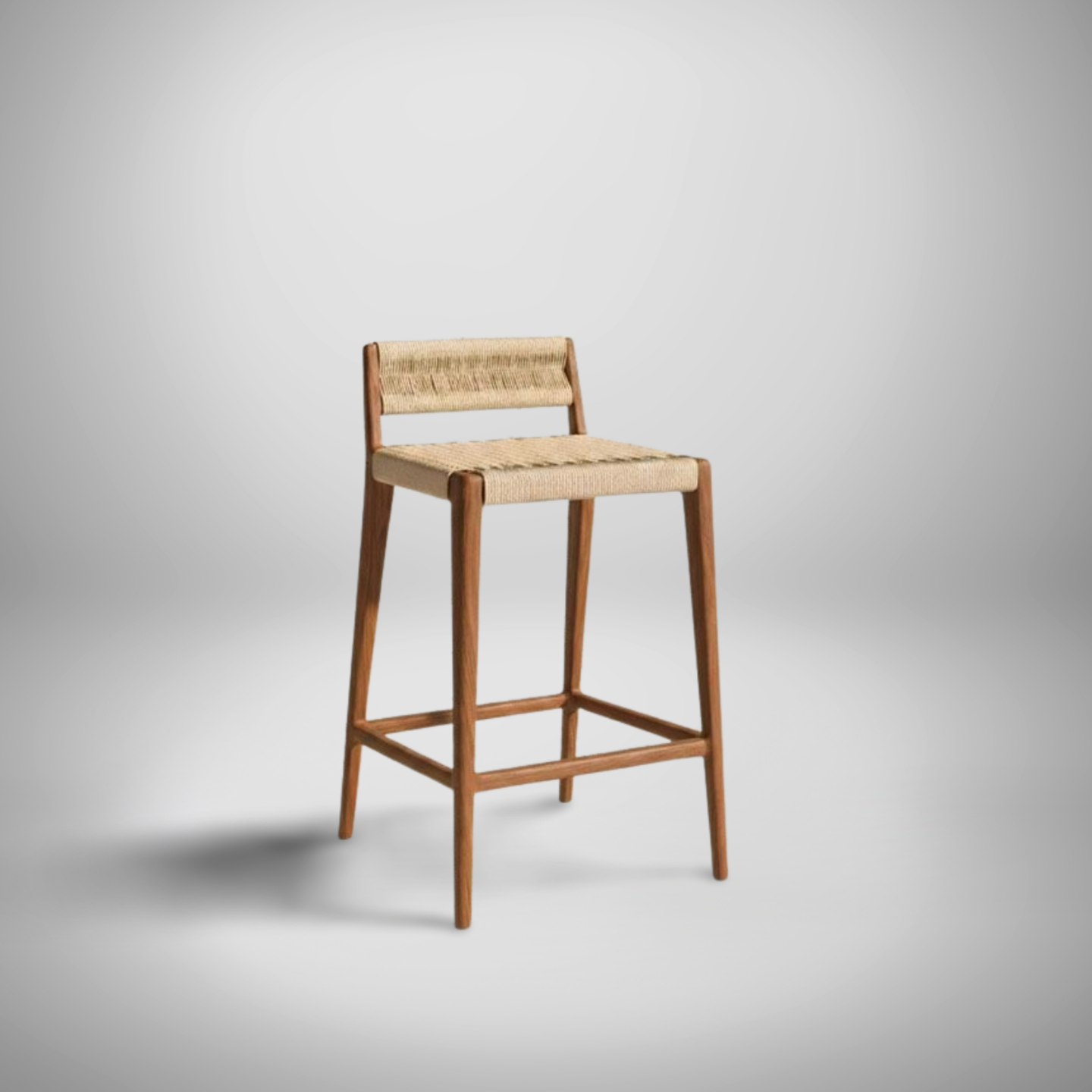 Kursi Bar Stool Kayu Jati Kombinasi Tali YMJ KBR 88