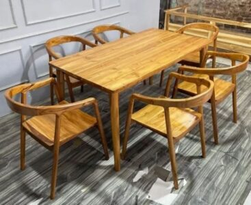 Set kursi meja makan jati minimalis modern