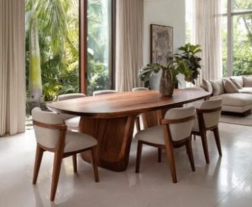 Set kursi meja makan jati untuk rumah minimalis
