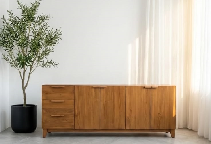 Bufet jati bergaya modern